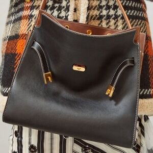 TORY BURCH
Lee Radziwill Leather Double Bag In Black
